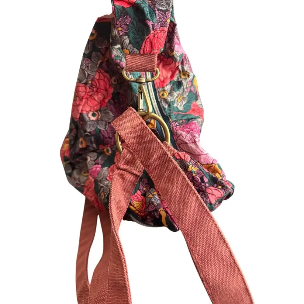Black Butterfly Floral Bohemian Backpack Purse